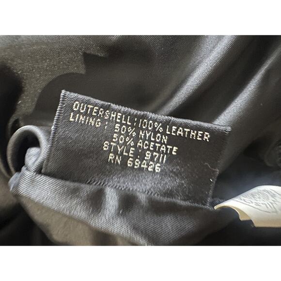 Vintage Wilsons Leather Bomber Motorcycle Jacket Asymmetric Zip Moto Black XL - Picture 14 of 16